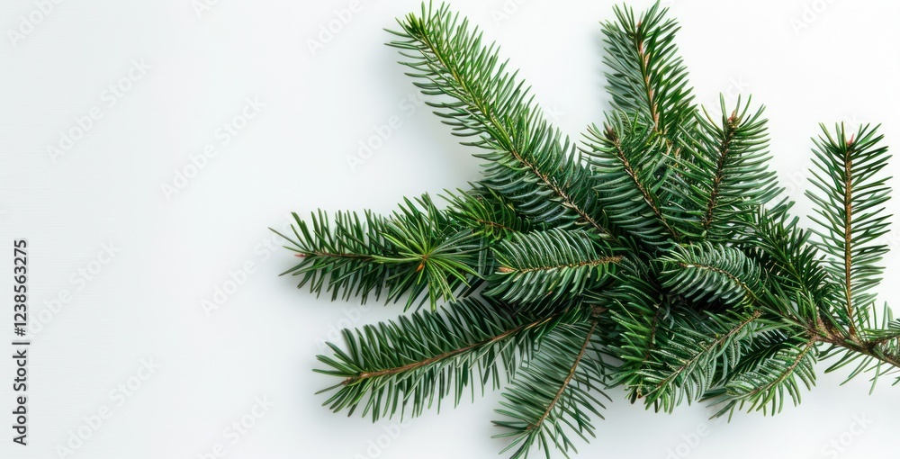 green pine tree branches decoration celebration copy space festive congratulatory banner comprises creativity christmas bouquet fir shape white backgrounds green pine tree branches decoration celebration copy space festive congratulatory banner comprises creativity christmas bouquet fir shape white backgrounds