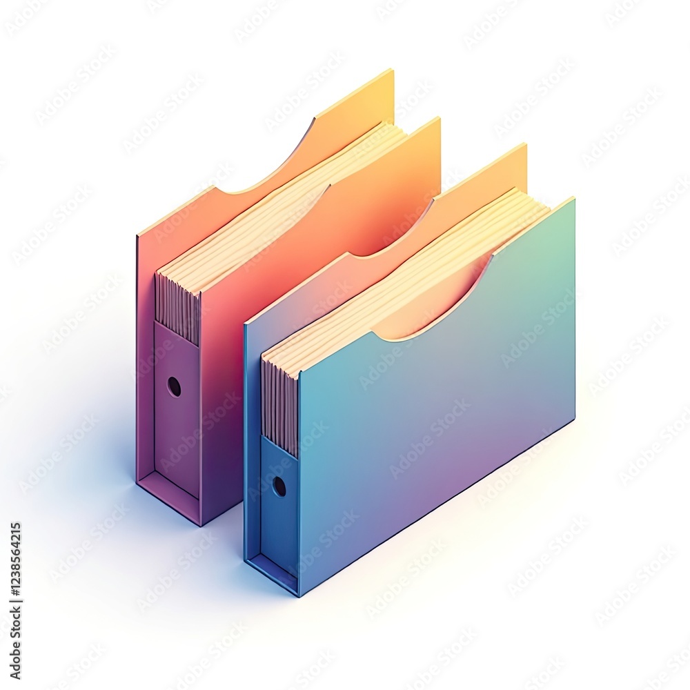 An isometric depiction of contract folder icon An isometric depiction of contract folder icon