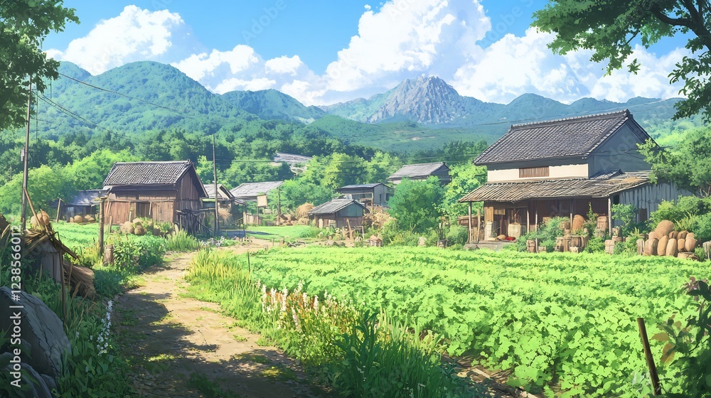 Serene depiction of rural sociology emphasizing social norms traditions and interpersonal relationships Serene depiction of rural sociology emphasizing social norms traditions and interpersonal relationships