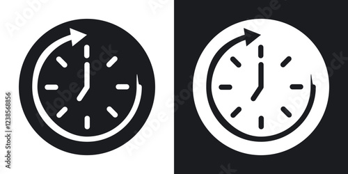 Time forward icons in flat vector style