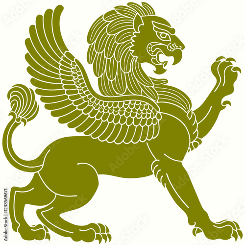Griffin with Lion's Body and Eagle Wings, Symbolizing Power and Majesty