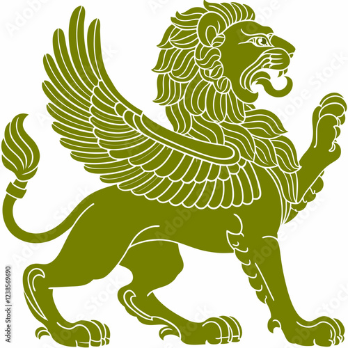 Griffin with Lion's Body and Eagle Wings, Symbolizing Power and Majesty
