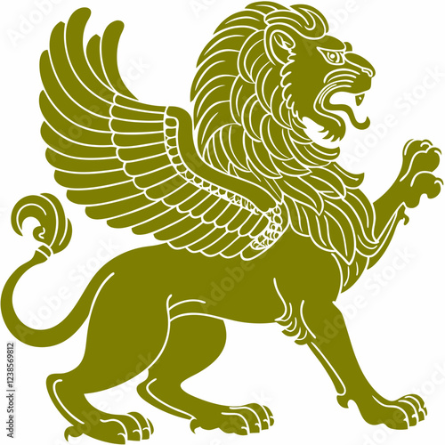 Griffin with Lion's Body and Eagle Wings, Symbolizing Power and Majesty