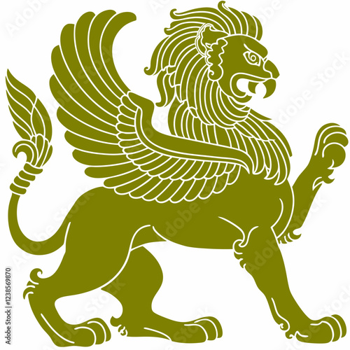 Griffin with Lion's Body and Eagle Wings, Symbolizing Power and Majesty