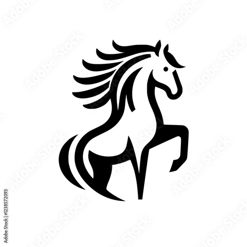 Majestic Horse: Black and White Abstract Equine Art Design