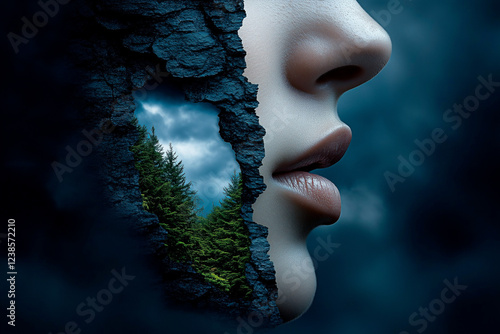 Abstract Cyber Aesthetic with Vibrant Violet Highlights