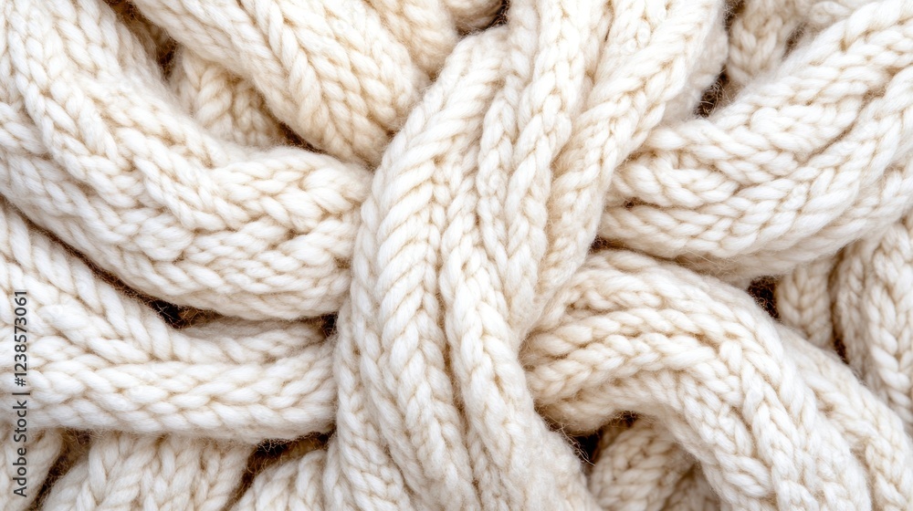 Creamy white knit fabric texture, closely woven thick yarn, detailed cable knit pattern, soft and warm winter feel, comfortable and cozy aesthetic Creamy white knit fabric texture, closely woven thick yarn, detailed cable knit pattern, soft and warm winter feel, comfortable and cozy aesthetic