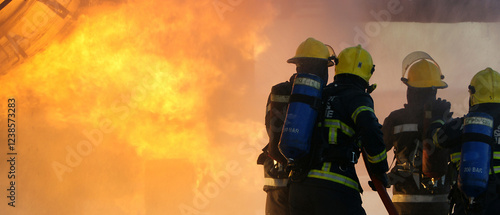 Aircraft engine fire at airport, airport emergency 