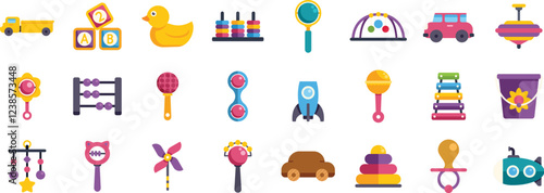 Adorable collection of baby toys promoting early childhood development and play