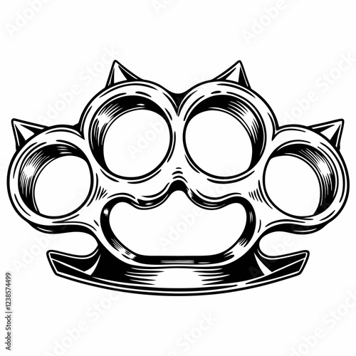 Brass Knuckles with Spiked Design and Polished Finish, Powerful and Aggressive