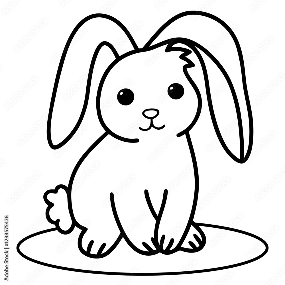 Cute Bunny Rabbit. Vector Graphic Art Illustration Cute Bunny Rabbit. Vector Graphic Art Illustration