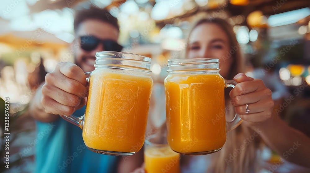 Delicious Mango Detox Smoothie: Juicy, Blended Fruit Cocktail in Hands, Styled for a Fresh Delicious Mango Detox Smoothie: Juicy, Blended Fruit Cocktail in Hands, Styled for a Fresh