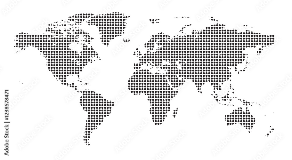 Collection of dotted world maps in various resolutions. Vector illustration. Collection of dotted world maps in various resolutions. Vector illustration.