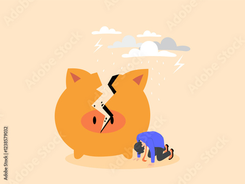Financial failure or investment mistakes that lead to economic problems