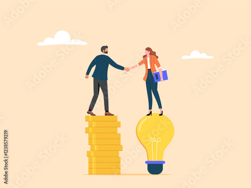 Making business deals or exchanging business ideas