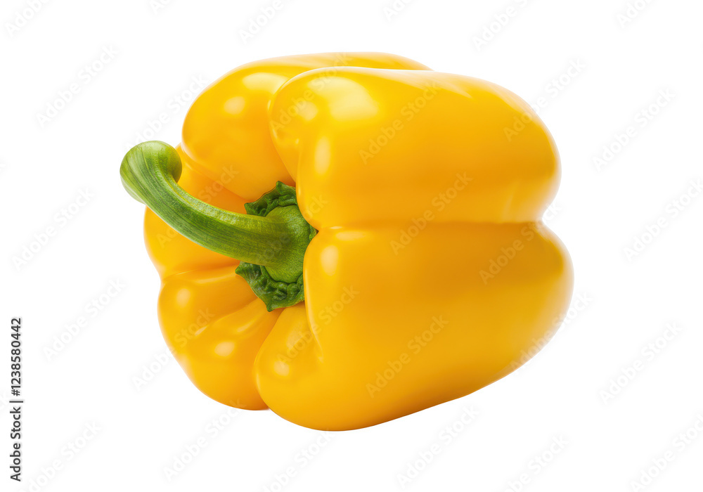 Yellow bell pepper isolated on white background, no depth of field, sharp. Yellow bell pepper isolated on white background, no depth of field, sharp.