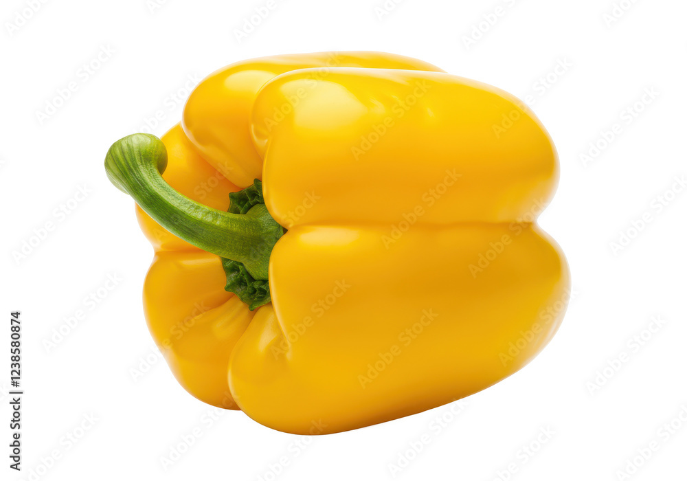 Yellow bell pepper isolated on white background, no depth of field, sharp. Yellow bell pepper isolated on white background, no depth of field, sharp.