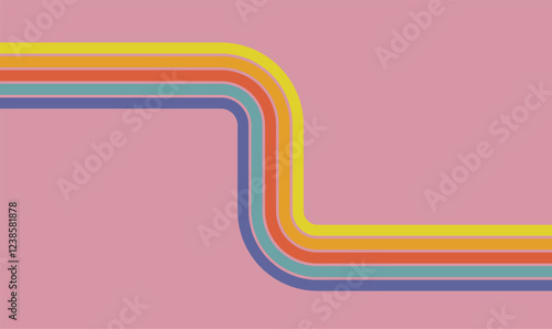 Abstract rainbow wavy line design pattern, ideal for textiles, clothing, wrapping, and more. Vector illustration.