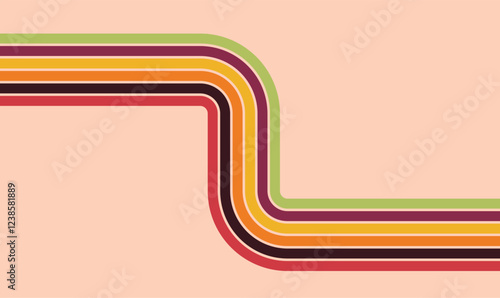 Abstract rainbow wavy line design pattern, ideal for textiles, clothing, wrapping, and more. Vector illustration.