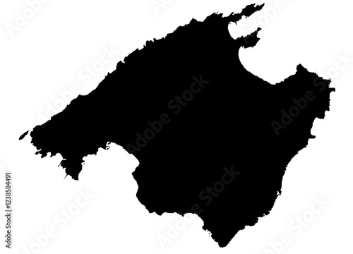 Obraz na płótnie Vector illustration of Mallorca island in Spain, black and white contour w salonie