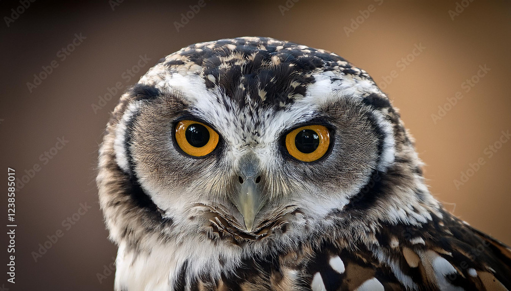 Obraz premium spotted owl with massive curious eyes