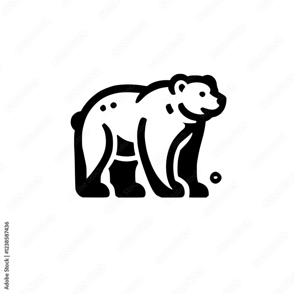 Fototapeta premium Majestic Bear: A Stunning Minimalist Line Art Design