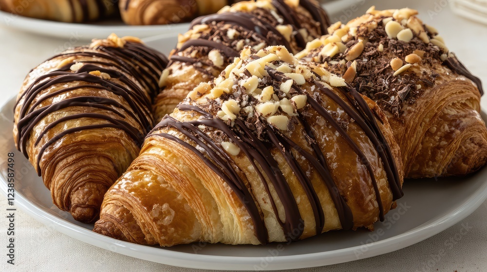 An assortment of croissants on a plate An assortment of croissants on a plate