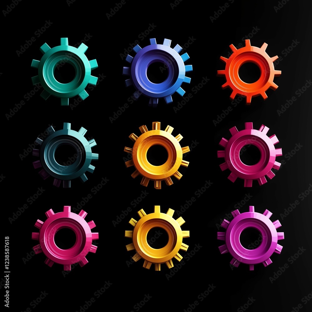 Obraz premium 歯車のアイコン素材