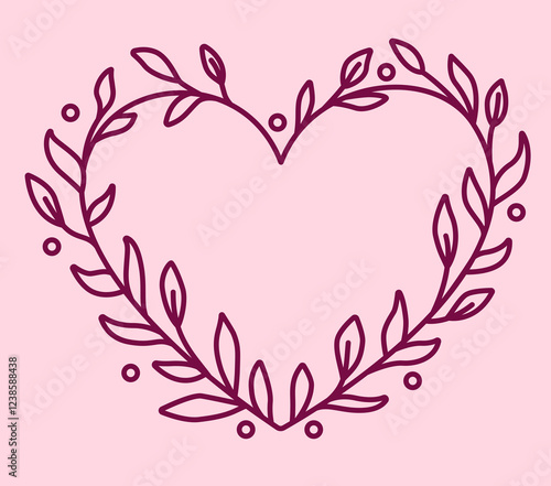 Herz mit Blumenranken, Liebe,. Valentinstag (Vektor)