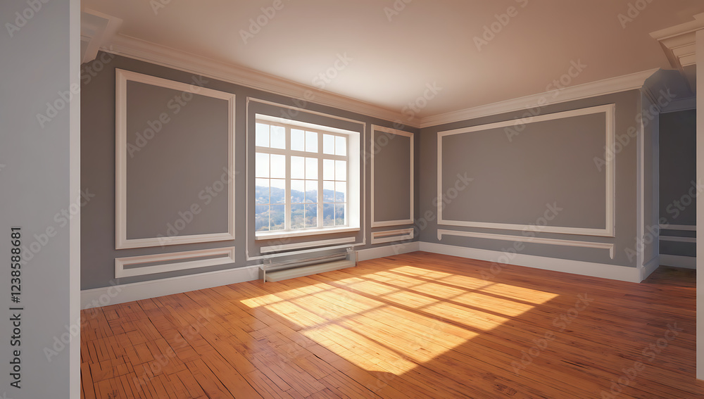 Obraz premium Empty room with sunlight