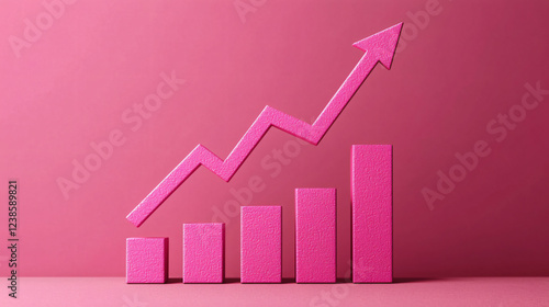 Free Download A bold pink financial chart against an isolated background, symbolizing financial growth with a clean and calm aesthetic, perfectly composed for visual impact. - GFXLoad