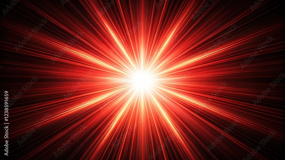 Asymmetric red light burst on black background with dynamic energy, energy, darkness,  energy, darkness