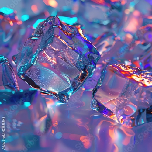 Frosty Ice Cubes in a Refreshing Drink