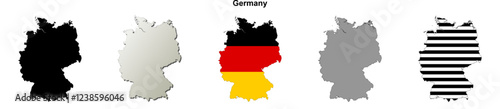 Germany outline map set