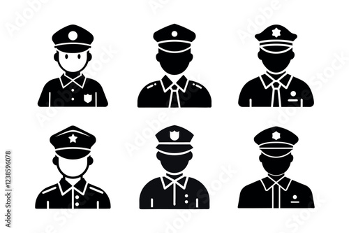 Police Officer silhouette  Icons design