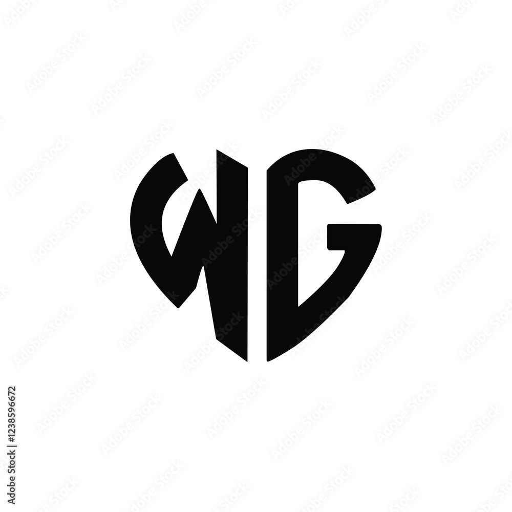 WG monogram logo design letter text name symbol monochrome logotype alphabet character simple logo WG monogram logo design letter text name symbol monochrome logotype alphabet character simple logo