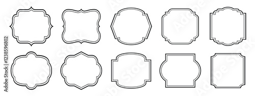 Retro frame. Elegant ornaments frame. Vintage decorative label and badge shape collections. Vector illustration.