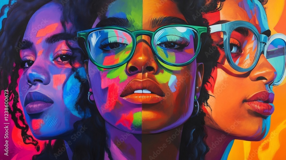 Obraz premium Vibrant portrayal of youth culture embracing intersectionality and diversity within modern society