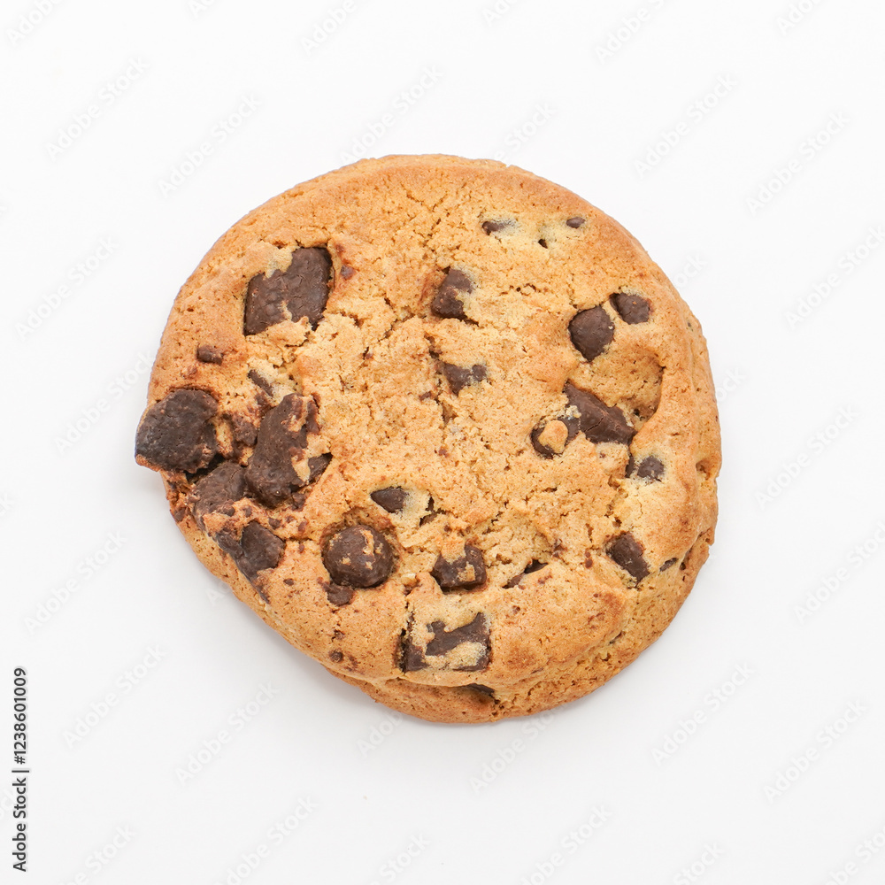 Chocolate Chip Cookie on a Creamy White Backgroun Chocolate Chip Cookie on a Creamy White Backgroun