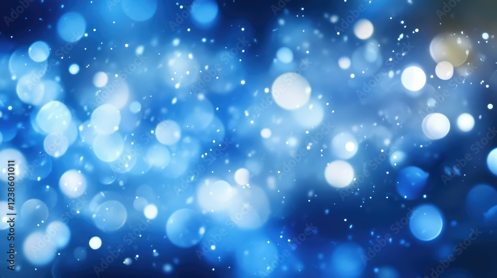 Beautiful Abstract Blue Bokeh Background with Soft Light Circles and Sparkling Dust, Perfect for Holiday, Event, or Atmospheric Designs and Backdrops Beautiful Abstract Blue Bokeh Background with Soft Light Circles and Sparkling Dust, Perfect for Holiday, Event, or Atmospheric Designs and Backdrops