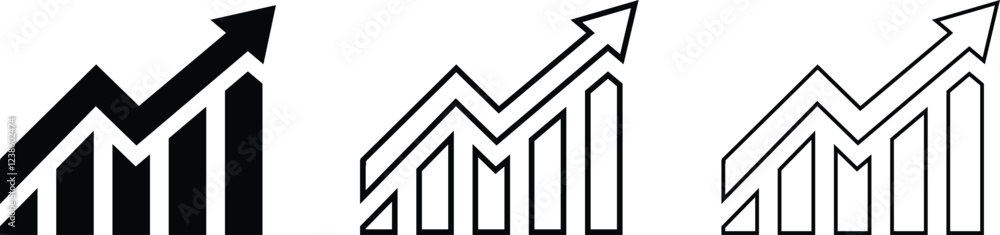 Growing graph set. Growth chart icon. Growths chart collection. Profit growing chart. Progress diagram and progress symbol. Growing graph set. Growth chart icon. Growths chart collection. Profit growing chart. Progress diagram and progress symbol.