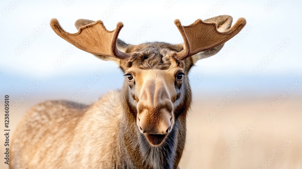 Moose portrait, autumn field, wildlife, nature background, for wildlife calendars Moose portrait, autumn field, wildlife, nature background, for wildlife calendars