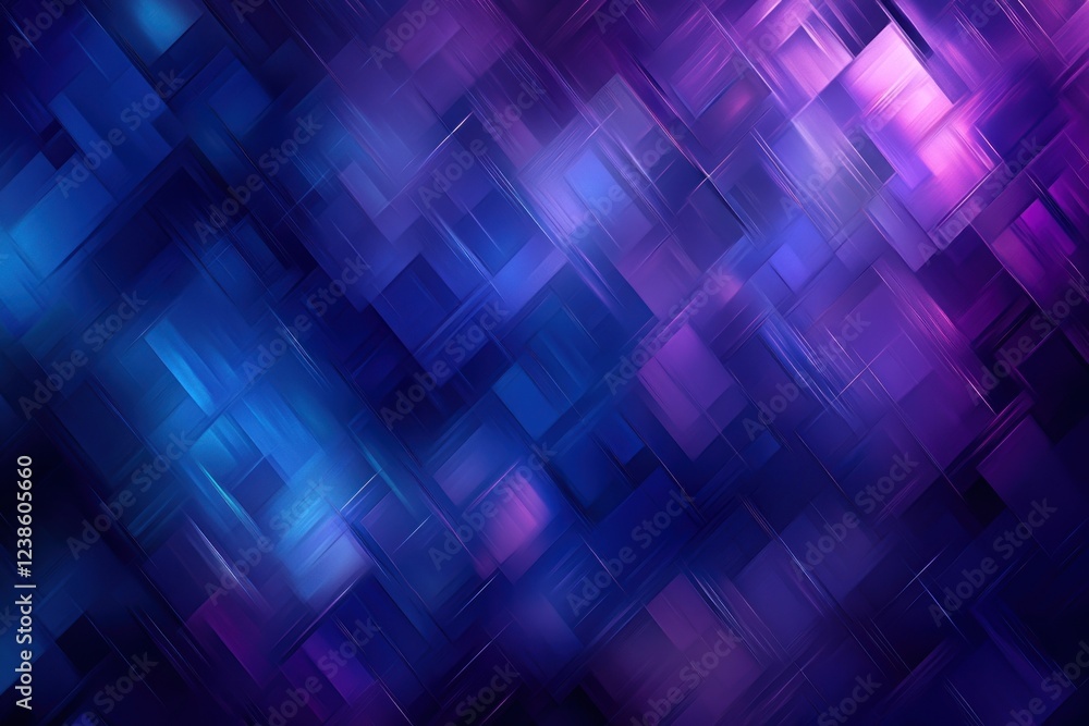 Abstract diagonal blue purple glowing squares background. Abstract diagonal blue purple glowing squares background.