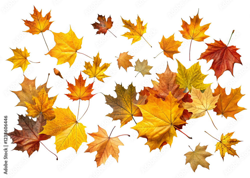 Fallen leaves isolated on a transparent background. Fallen leaves isolated on a transparent background.