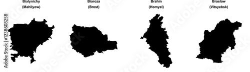 Bialynichy, Biaroza, Brahin, Braslaw outline maps photo