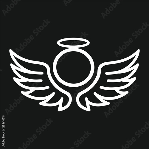 Elegant Angel Wings and Halo Logo Design for Branding. photo