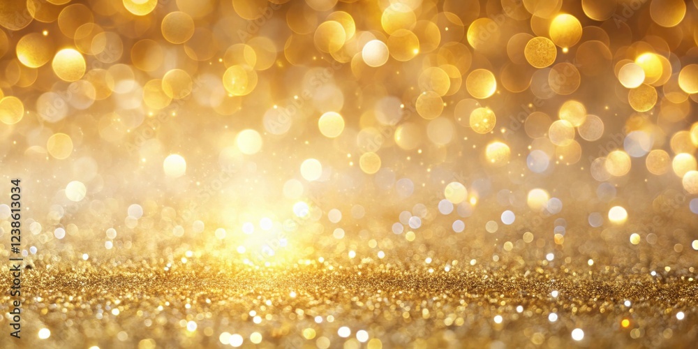 Golden Glitter Background with Sparkling Lights and Bokeh Effect Golden Glitter Background with Sparkling Lights and Bokeh Effect