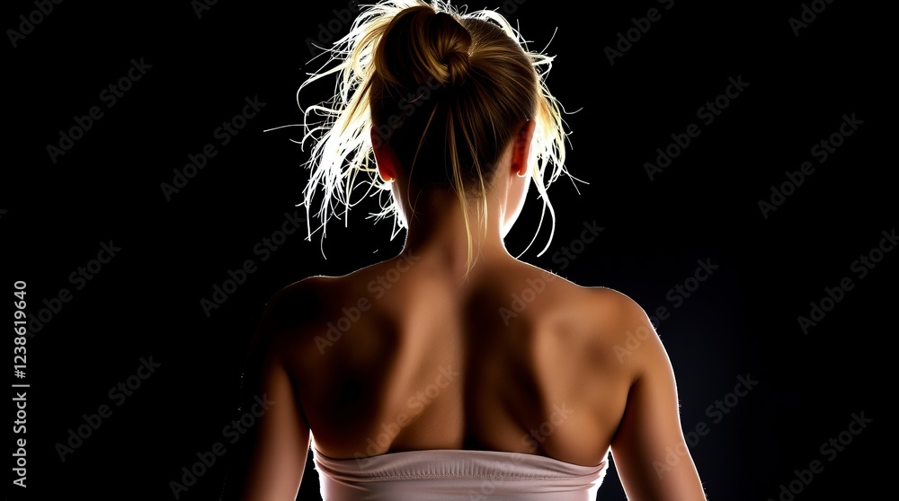Woman Back Silhouette Strong Muscles Fitness Photography Woman Back Silhouette Strong Muscles Fitness Photography