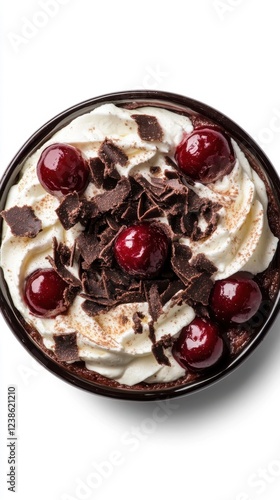 Delicious Black Forest Cake Dessert in a Bowl photo