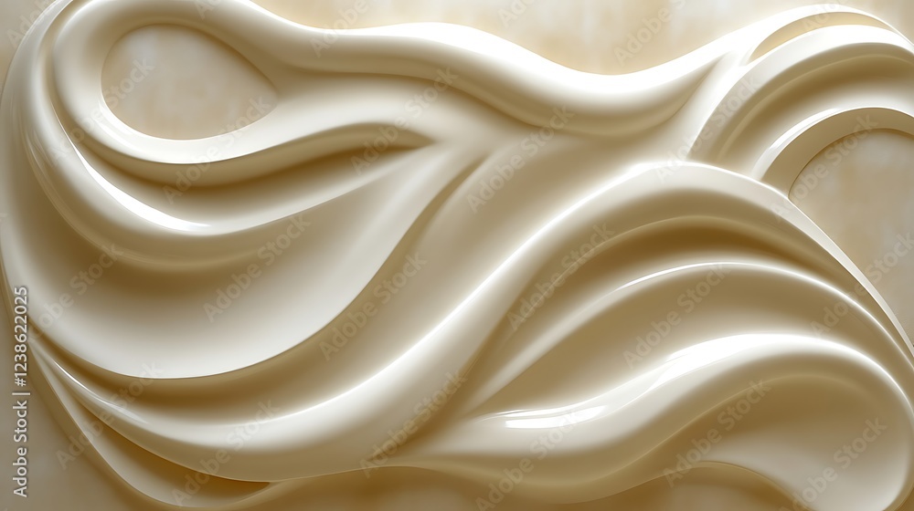Obraz premium Abstract swirls of creamy white substance